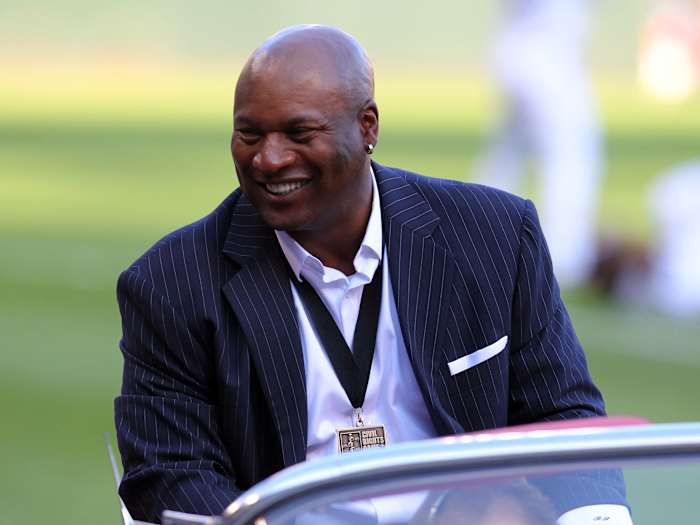 Former Chicago White Sox Bo Jackson prior to a game.